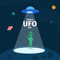 världens ufo dag koncept illustration vektor