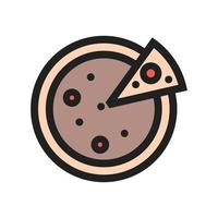 Symbol für mit Pizza gefüllte Linie vektor