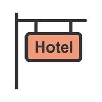 Hotelschild gefülltes Liniensymbol vektor