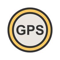 GPS i gefülltes Liniensymbol vektor