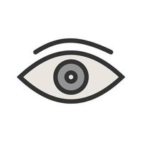Symbol für eine mit einem Auge gefüllte Linie vektor
