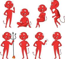 Teufel-Cartoon-Figur auf weißem Hintergrund