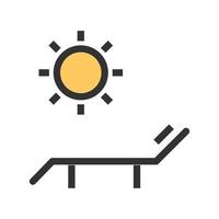 Sonnenbaden gefülltes Liniensymbol vektor