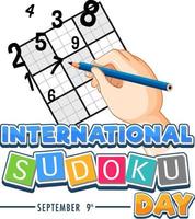 Plakatvorlage für den internationalen Sudoku-Tag vektor