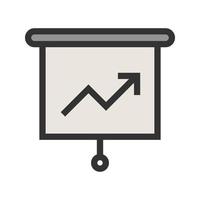 Präsentation von Statistiken gefülltes Liniensymbol vektor