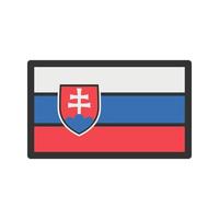 Symbol für gefüllte Linie in der Slowakei vektor