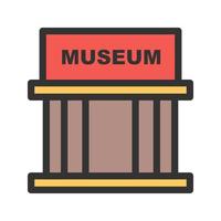 Museumsgebäude ii Symbol für gefüllte Linie vektor