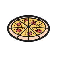 Symbol für mit Pizza gefüllte Linie vektor