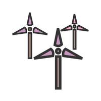 Symbol für mehrere gefüllte Windmühlen vektor