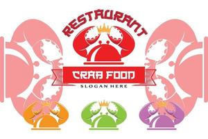 röd krabba havsdjurslogotyp vektor, ingredienser för tillverkning av skaldjur, illustrationsdesign lämplig för klistermärken, screentryck, banderoller, restaurangföretag vektor