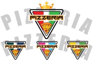 pizza mat logotyp vektordesign med ursprung från Italien, gjord av vete och grönsaker, lämplig för klistermärken, flayers, bakgrunder, screentryck, livsmedelsföretag vektor