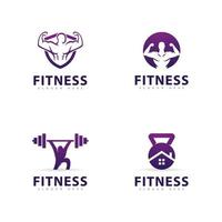 gym logotyp formgivningsmall, fitness club kreativa symboler vektor