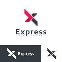 modern express vektor logotypdesign, pil business logotyp ikon designmall