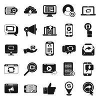 Repost-Icons setzen einfaches vector.social Video vektor