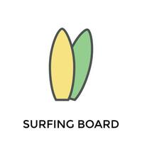 trendige Surfboard-Konzepte vektor