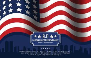 patriot day usa glöm aldrig 9.11 vektor