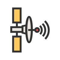 Satellit gefülltes Liniensymbol vektor