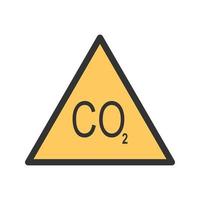 Symbol für mit Kohlendioxid gefüllte Linie vektor