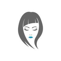 kvinnlig skönhet hår logotyp illustration vektor