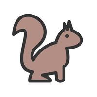 Eichhörnchen gefülltes Liniensymbol vektor