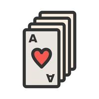 Kartenspiel Symbol für gefüllte Linie vektor