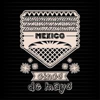 isolierte skizze des mexikanischen wimpels vintage cinco de mayo plakatvektor vektor
