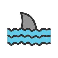 Symbol für gefährliche, mit Haien gefüllte Linien vektor