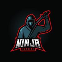 ninja maskot logotyp vektor