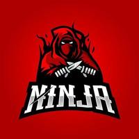 ninja maskot logotyp vektor