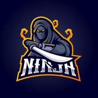 ninja maskot logotyp vektor