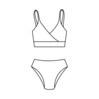 Badeanzug-Symbol. Frauen schwimmen Kleidung isoliert auf weißem Hintergrund. Symbol im linearen Stil. vektor