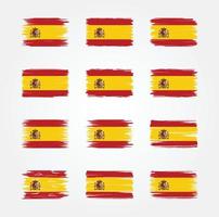 samlingar för spaniens flaggborste. National flagga vektor