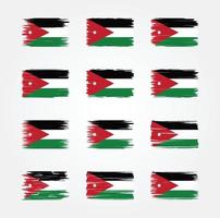 jordanische Flaggen-Pinselsammlungen. Nationalflagge vektor