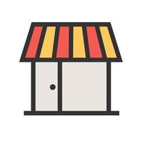 Shop i Symbol für gefüllte Linie vektor