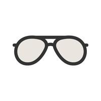 Symbol für gefüllte Linien mit Vintage-Brille vektor