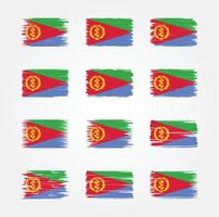 samlingar av eritreas flaggborste. National flagga vektor