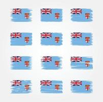 samlingar för fiji flaggborste. National flagga vektor