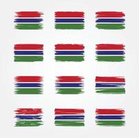 gambia flag pinselsammlungen. Nationalflagge vektor