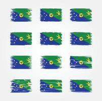 christmas Islands flagga borst samlingar. National flagga vektor