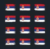 samlingar av serbiens flaggborste. National flagga vektor