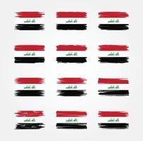irak flag pinselsammlungen. Nationalflagge vektor