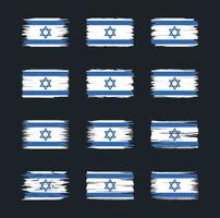 samlingar av israeliska flaggborste. National flagga vektor