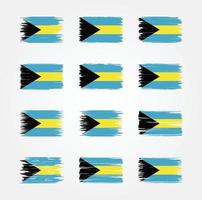 Pinselsammlungen für die Bahamas-Flagge. Nationalflagge vektor