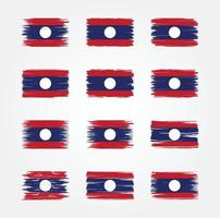 laos flaggborstesamlingar. National flagga vektor