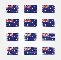 australiens flagga borstsamlingar. National flagga vektor