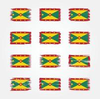 grenada flagga borstsamlingar. National flagga vektor