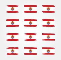 samlingar av borstar för franska polynesien. National flagga vektor