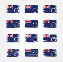 Cook Islands flagga borstsamlingar. National flagga vektor