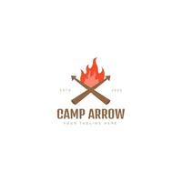 Camp mit Pfeil-Logo-Design-Symbol-Illustration vektor