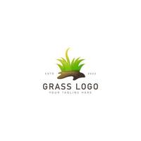 gras mit bodengradienten-logo-design-ikonenillustration vektor